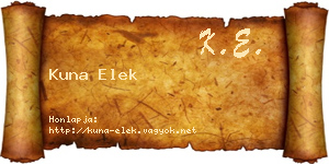 Kuna Elek névjegykártya